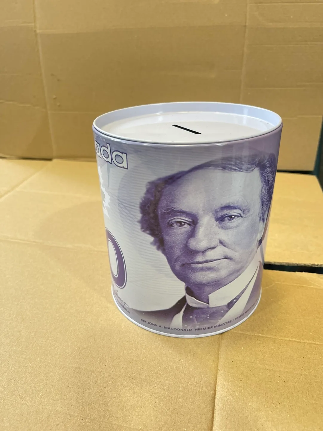 Canadian $10 Bill Design Metal Piggy Bank thumbnail