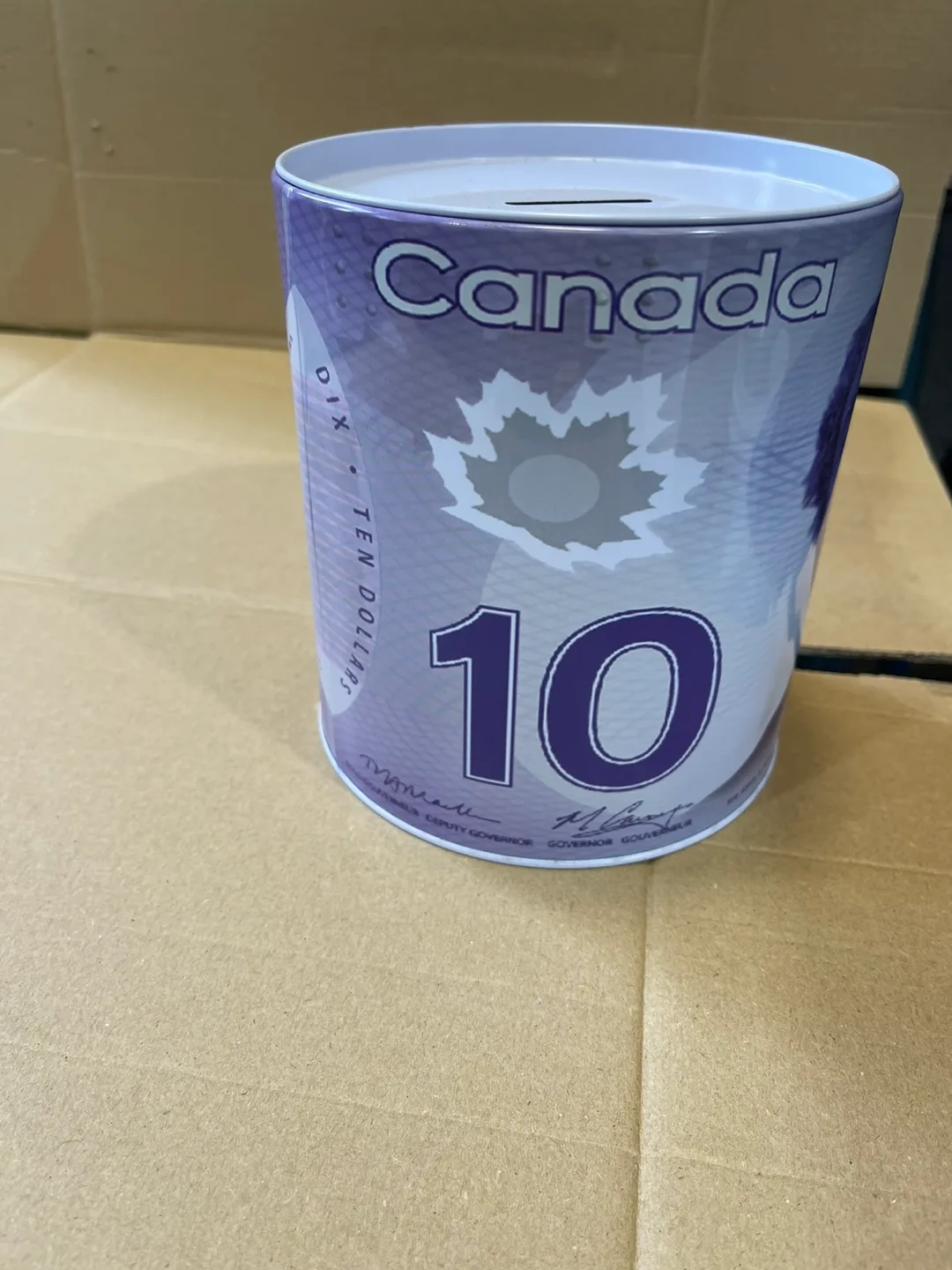 Canadian $10 Bill Design Metal Piggy Bank image indicator(2)