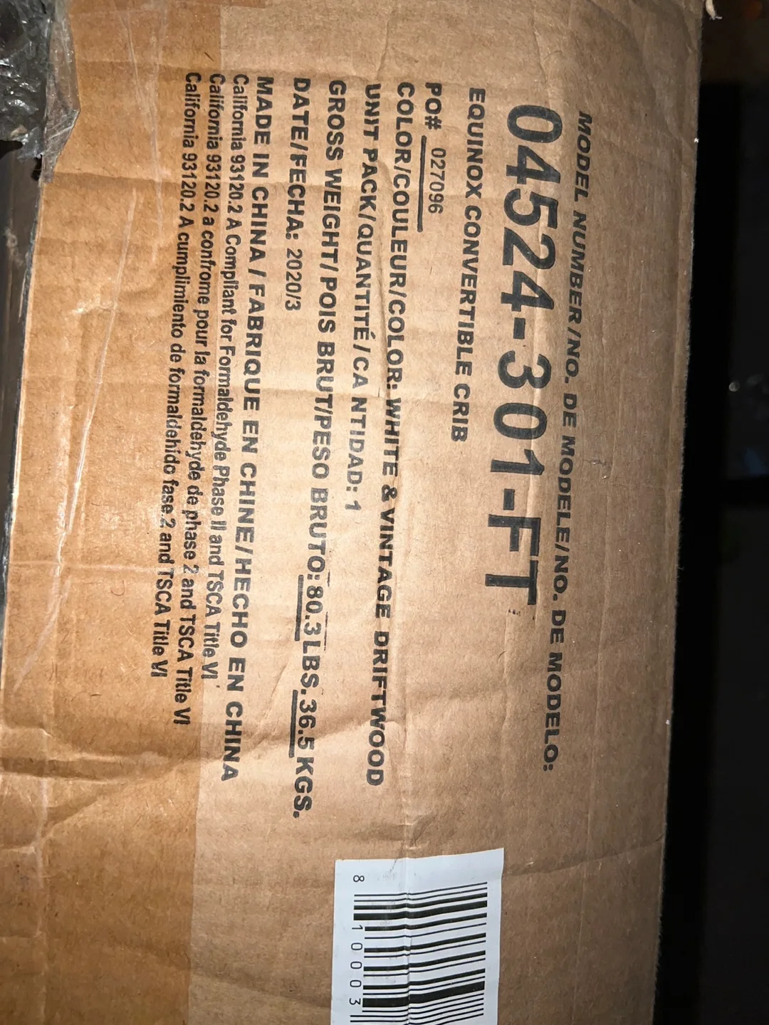 Storckart Equinox 3-in-1 Convertible Crib - Brand New in Box image indicator(4)