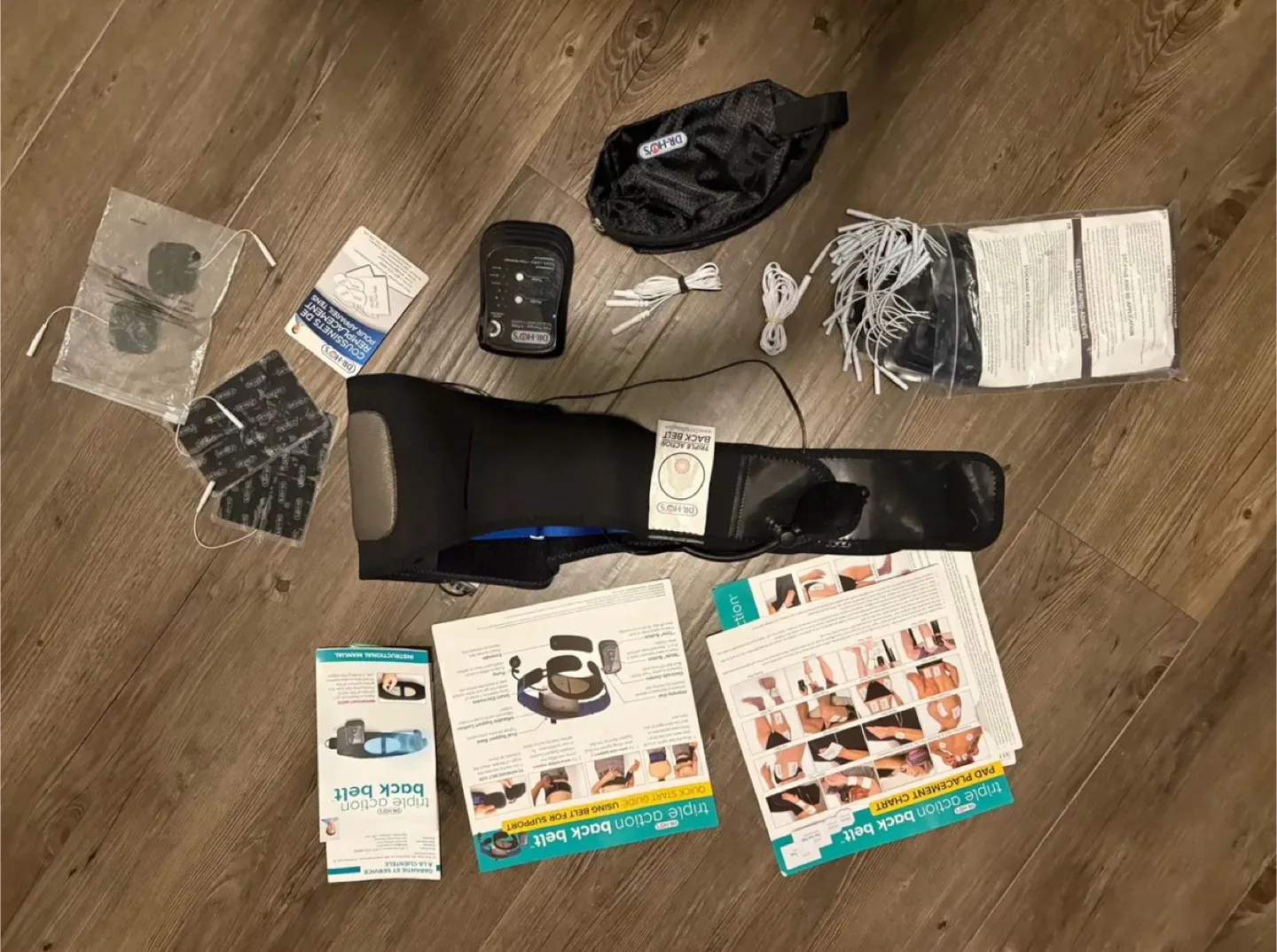 DR-HO'S Triple Action Back Belt & 40 NEW Electrode Pads thumbnail