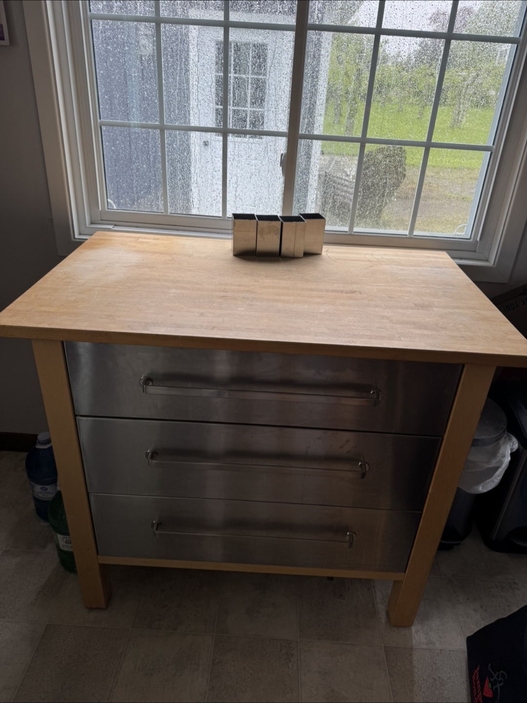 Kitchen Island with Butcher Block Top