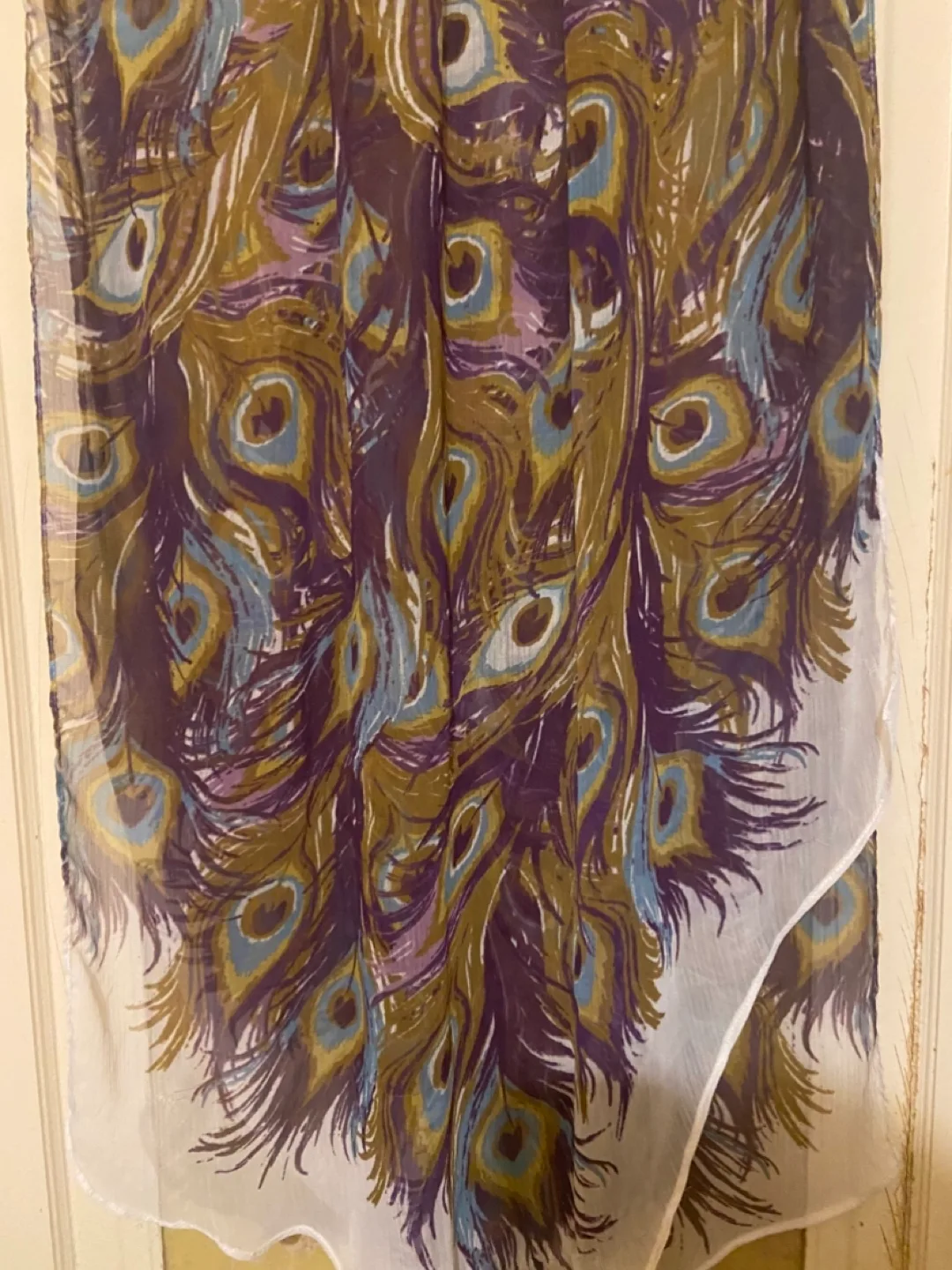 Peacock Feather Print Scarf image indicator(3)