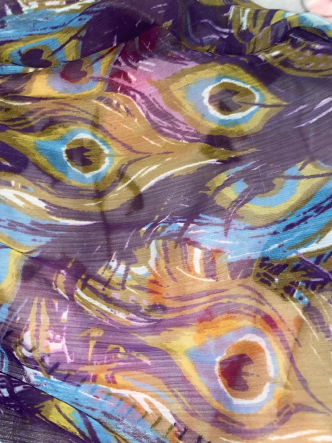 Peacock Feather Print Scarf image indicator(4)