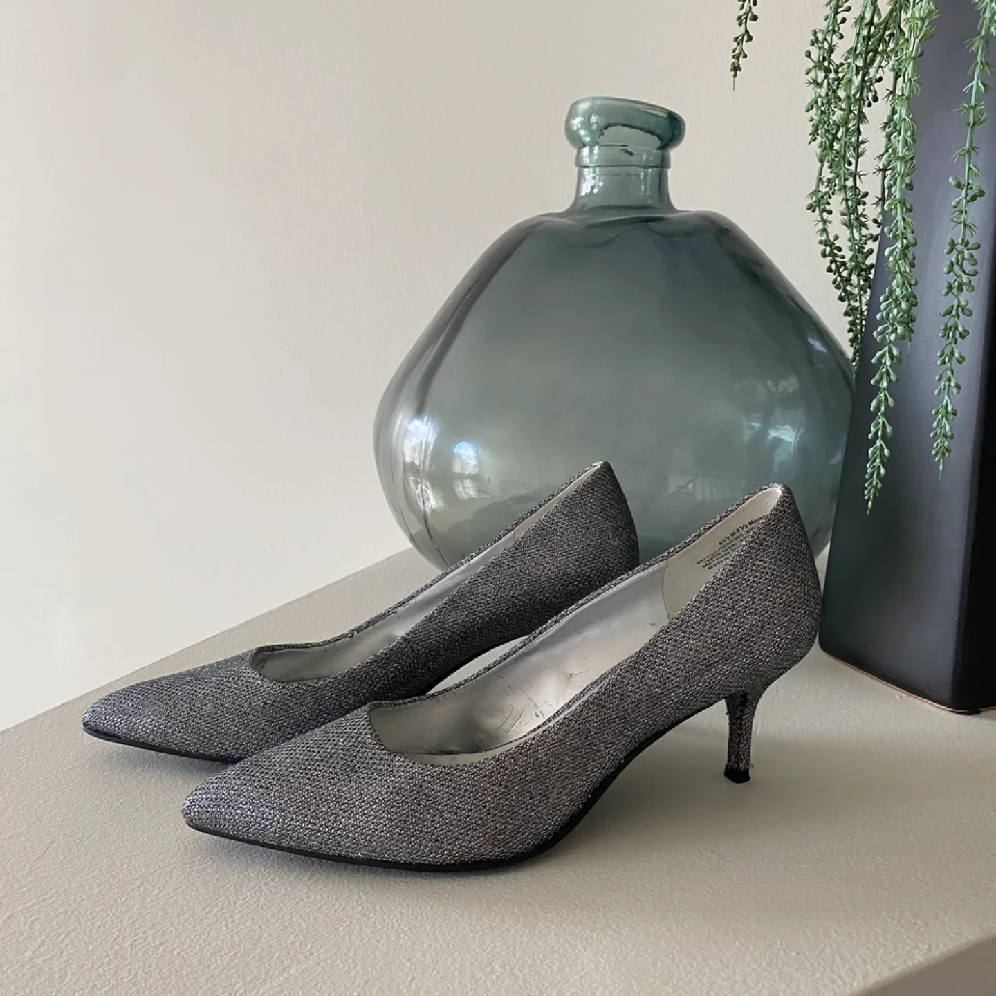 Nine West - Silver Glitter Heels thumbnail