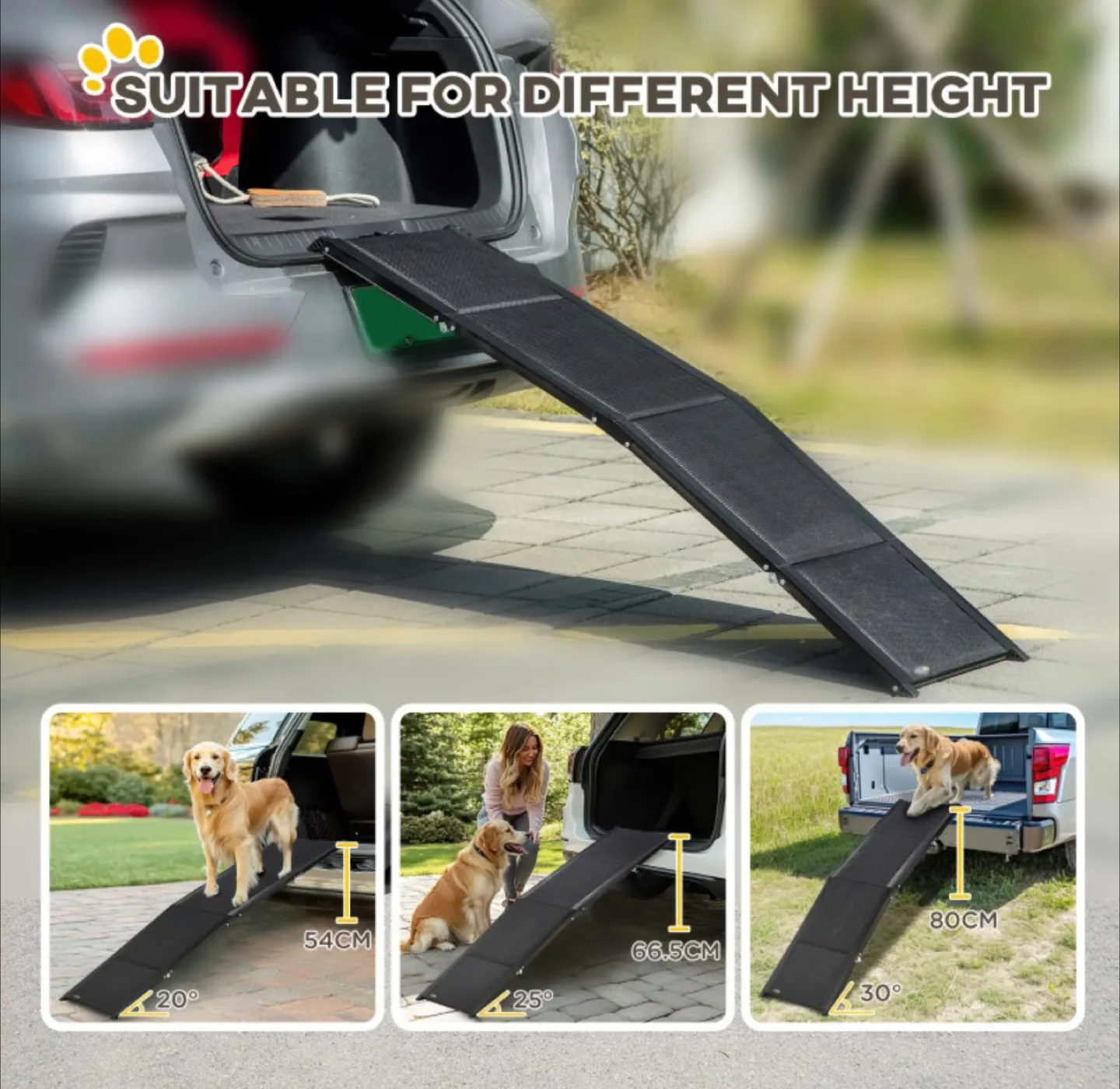 PAWHUT FOLDING 62" LIGHTWEIGHT PET RAMP thumbnail