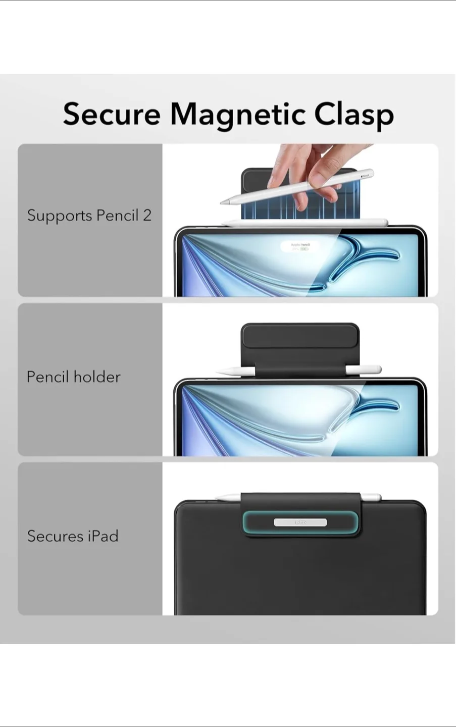 Black keyboard case for iPad image indicator(7)