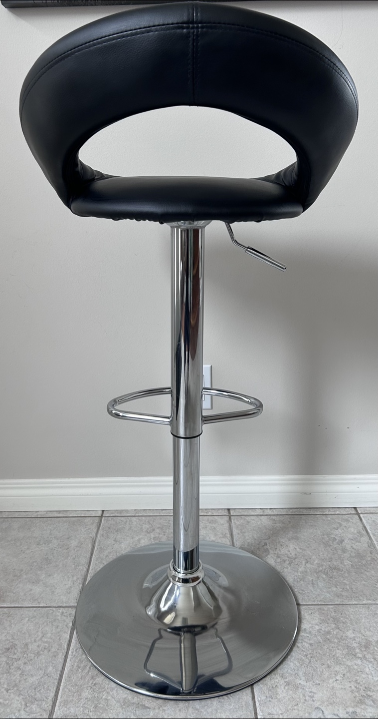 Set of 3 Black Adjustable Bar Stools - photo 4