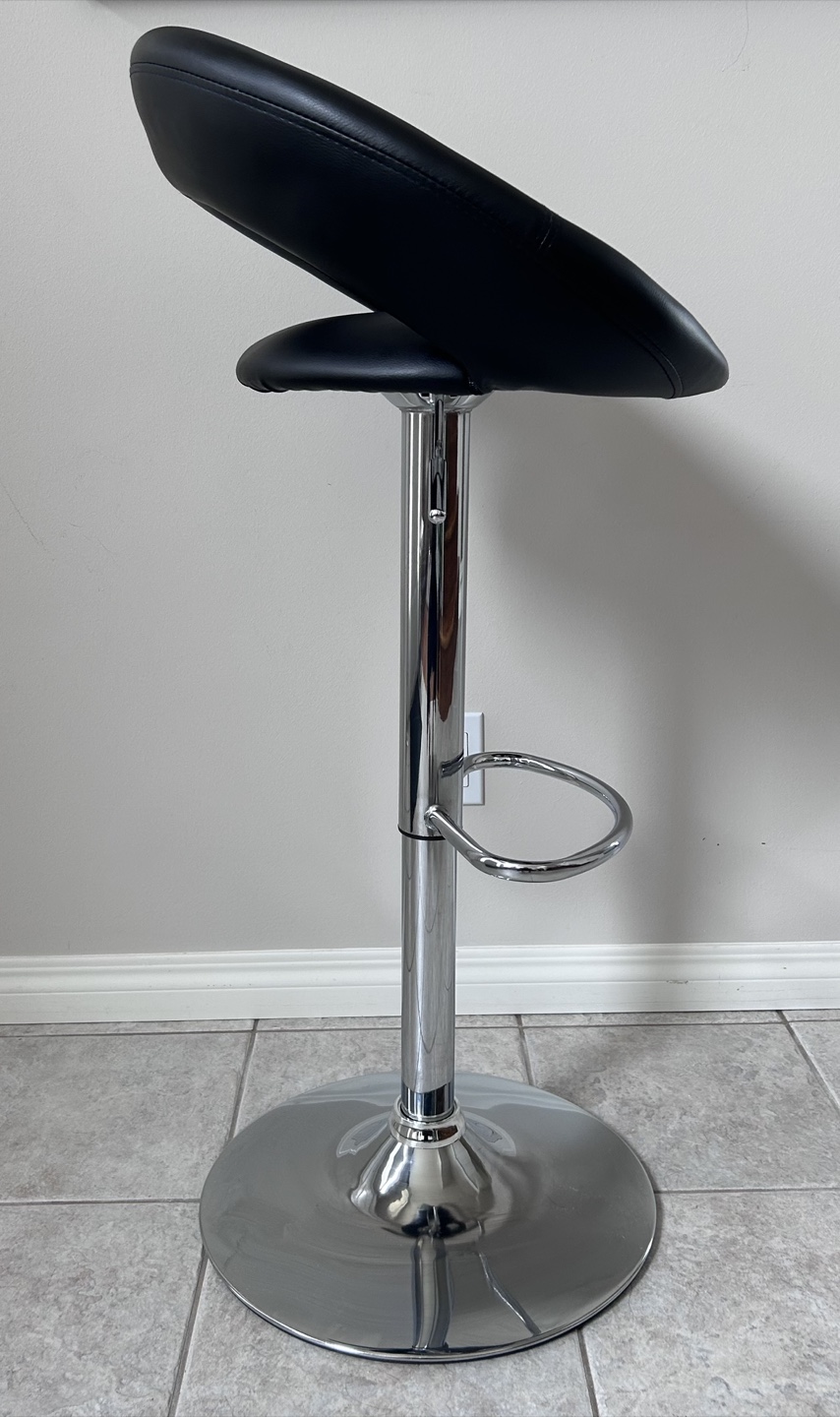 Set of 3 Black Adjustable Bar Stools - photo 3