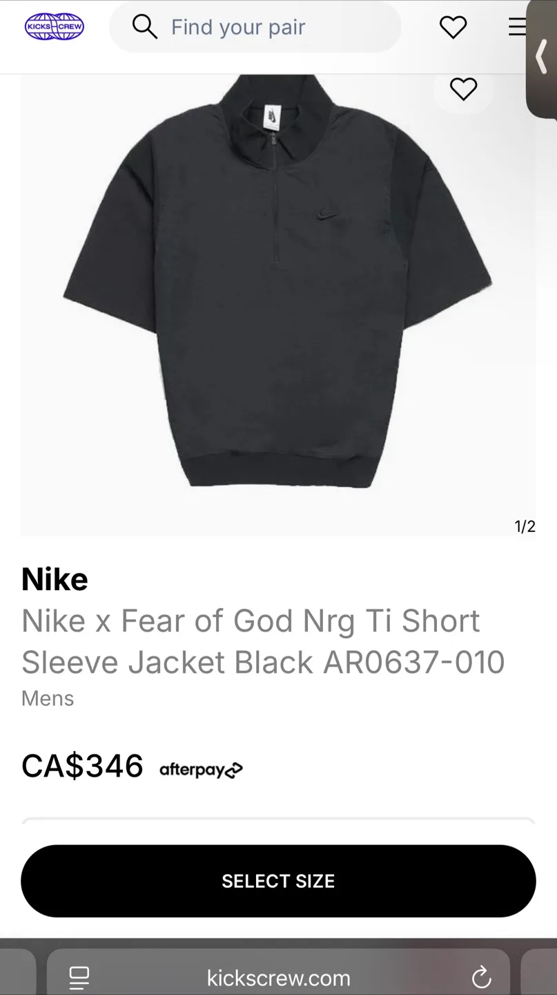 Nike x Fear of God Half Zip Pullover Jacket (XL) image indicator(9)