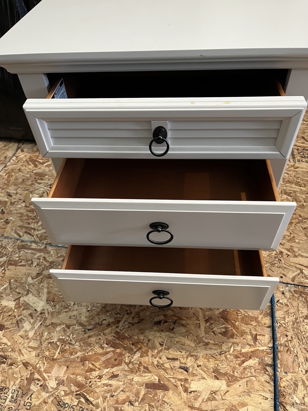White 3-Drawer Nightstand - photo 2
