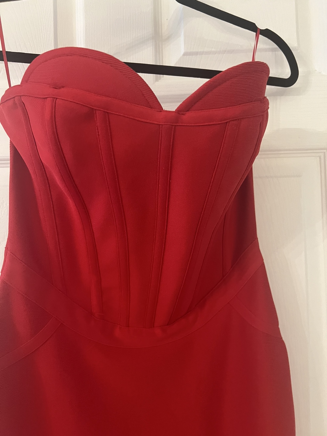 Red bandage sweetheart neckline maxi dress - photo 3