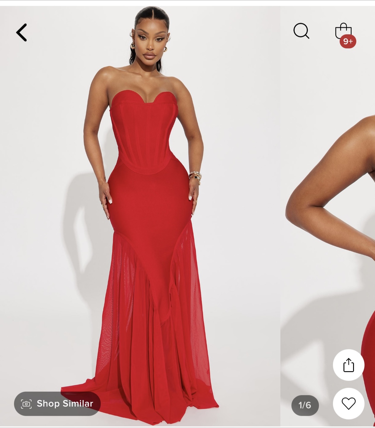 Red bandage sweetheart neckline maxi dress