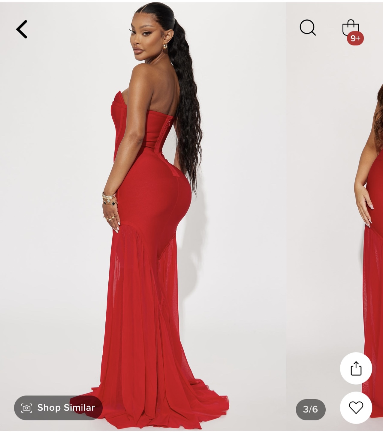 Red bandage sweetheart neckline maxi dress - photo 2