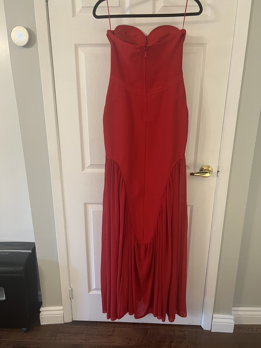 Red bandage sweetheart neckline maxi dress - photo 4