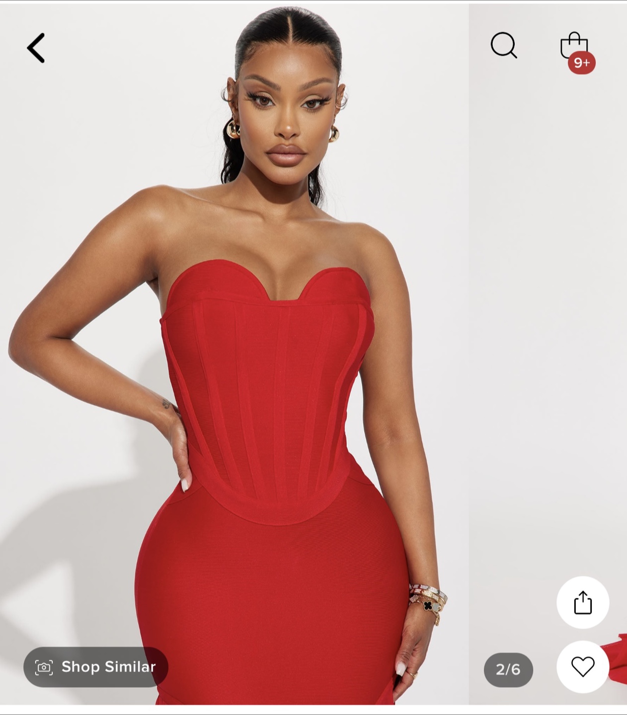 Red bandage sweetheart neckline maxi dress - photo 5