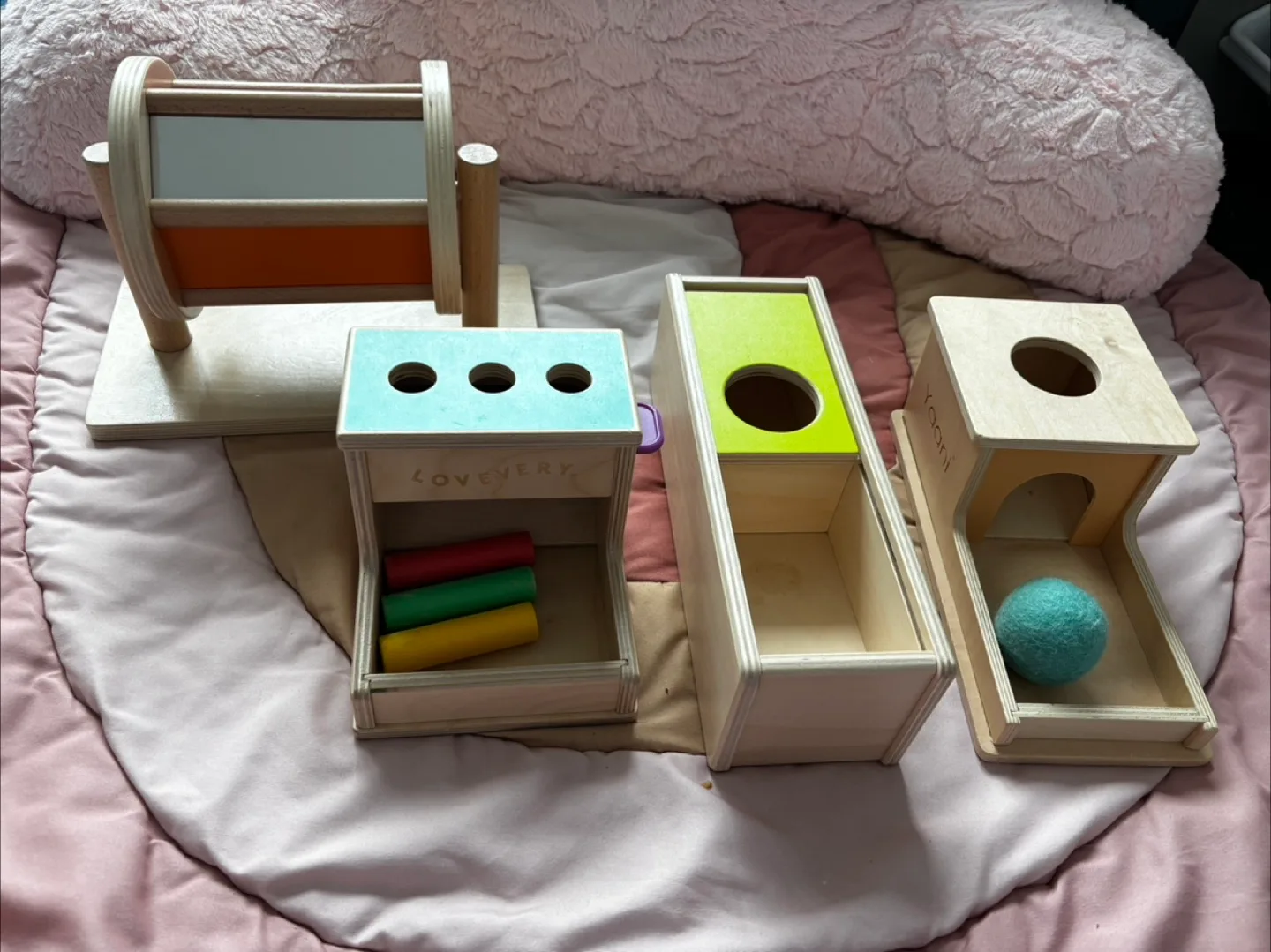 Set of 4 Lovevery Wooden Baby Toys thumbnail