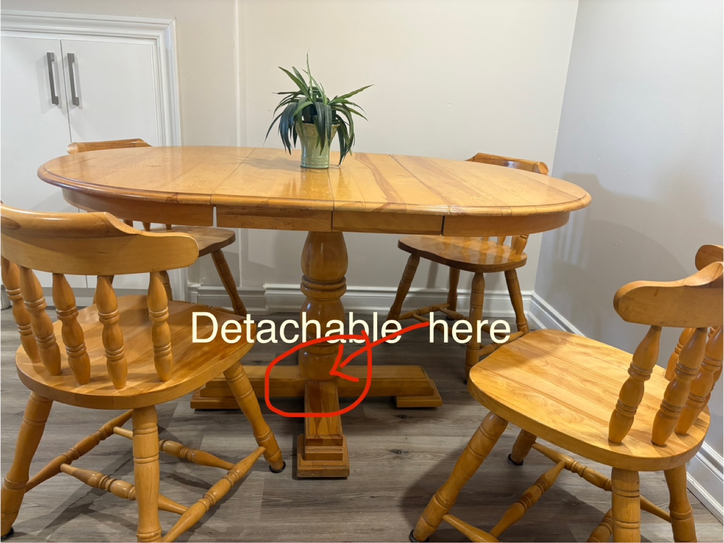 Oval Wooden Dining Table Set with 4 Chairs - photo 5