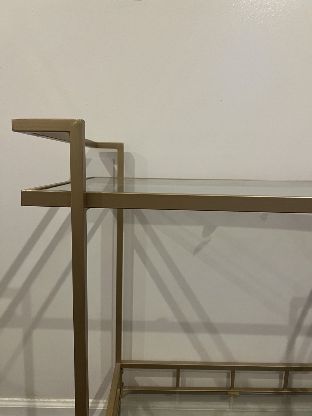 Gold Metal and Glass Bar Cart - photo 3