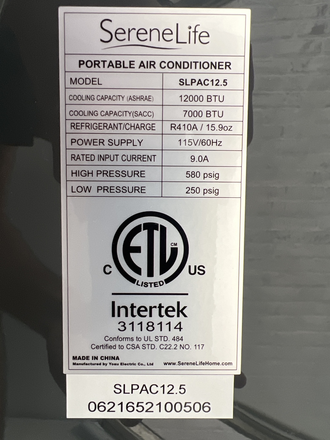 MOVE OUT SELL. SereneLife Portable Air Conditioner - 12000 BTU - photo 3