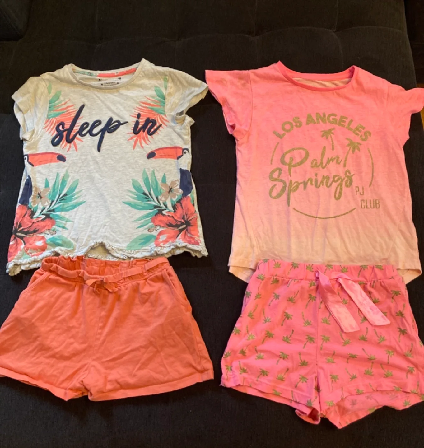 Girls age 8-10 summer pajamas and pj tops bundle thumbnail
