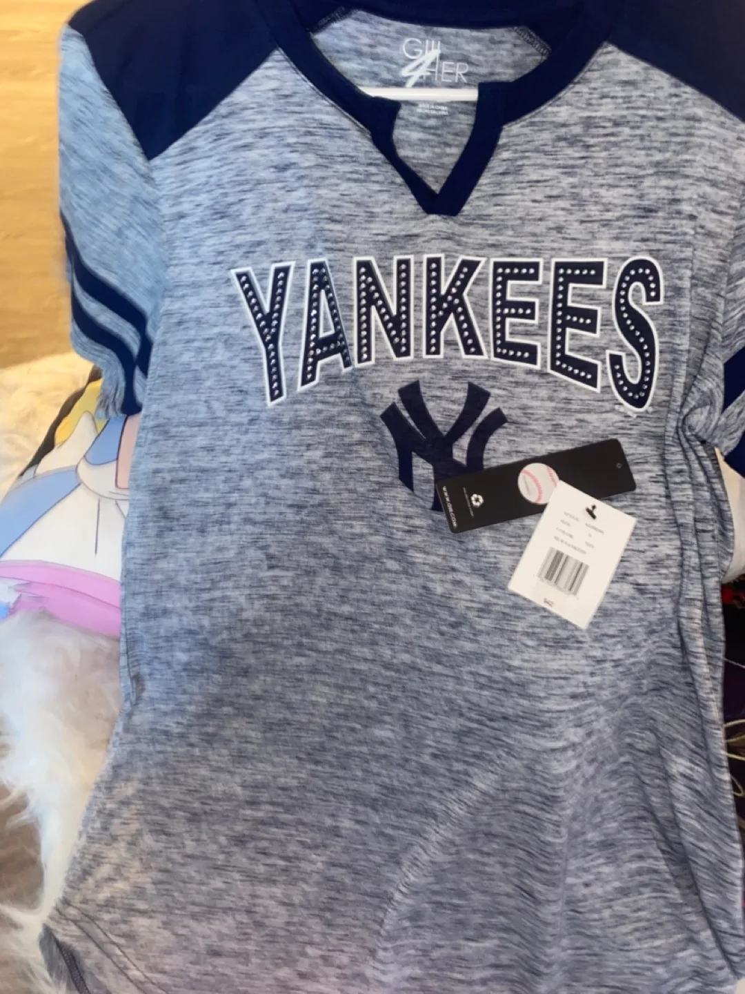 GIII 4Her New York Yankees Rhinestone T-Shirt Size Large thumbnail