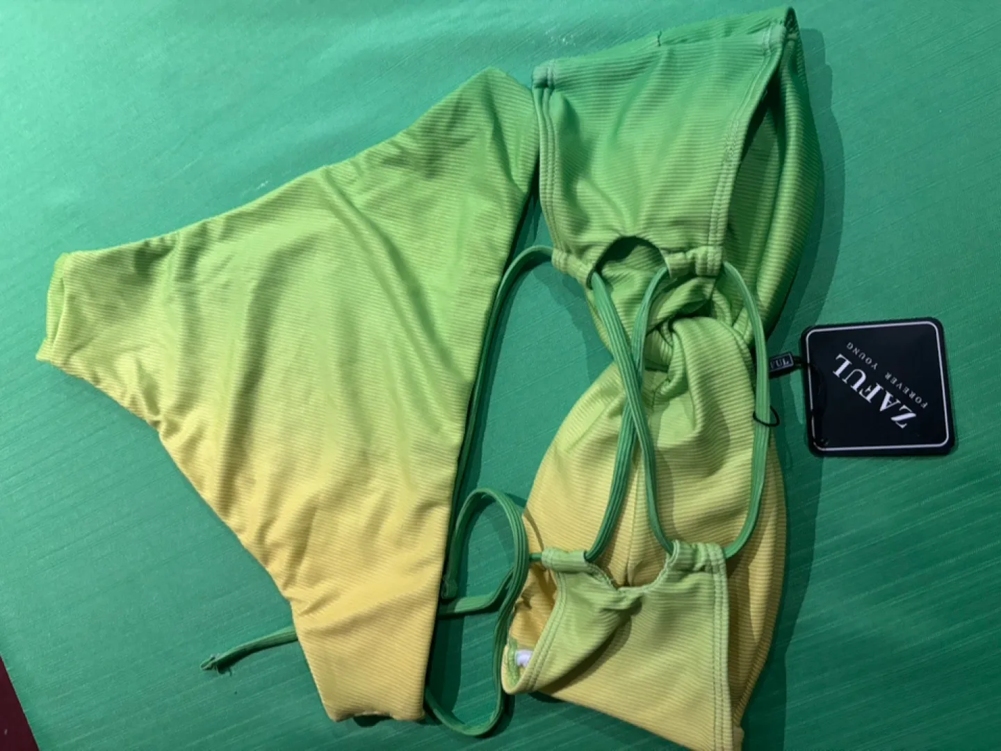 ZAFUL Women's Green Ombré Bikini Set - Size Small thumbnail