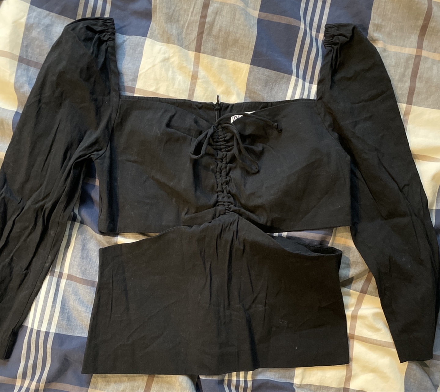 Zara Black Cut-Out Two-Piece Top