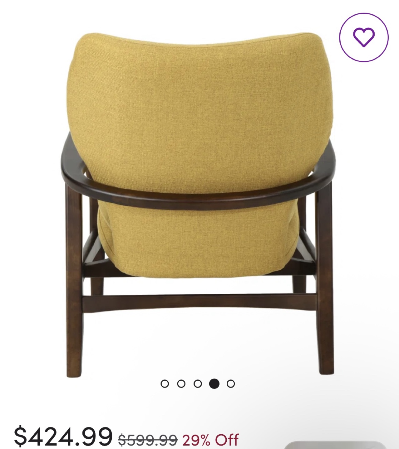 Union Rustic Accent Chair - Mustard Yellow - photo 4