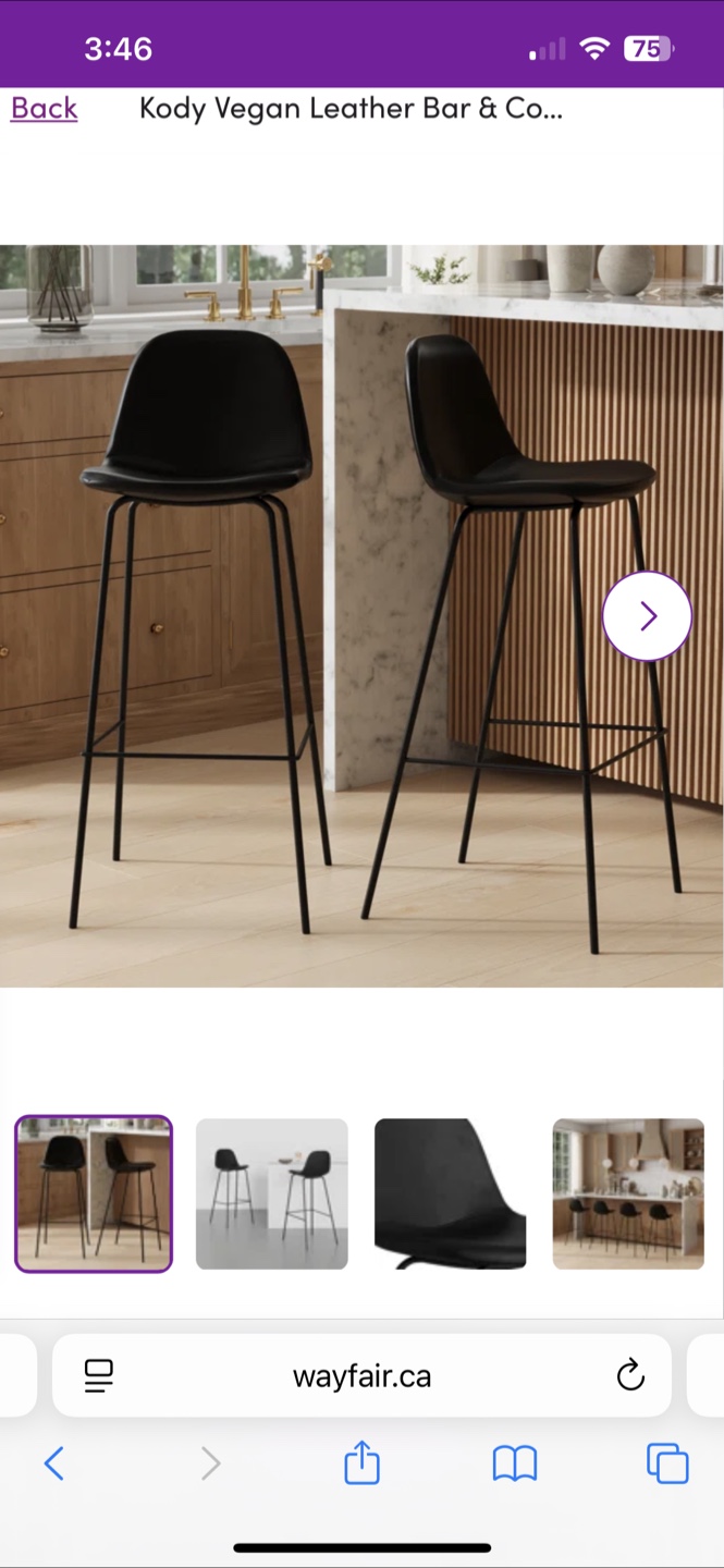 Kody Vegan Leather Bar & Counter Stools (Set of 2) - photo 4