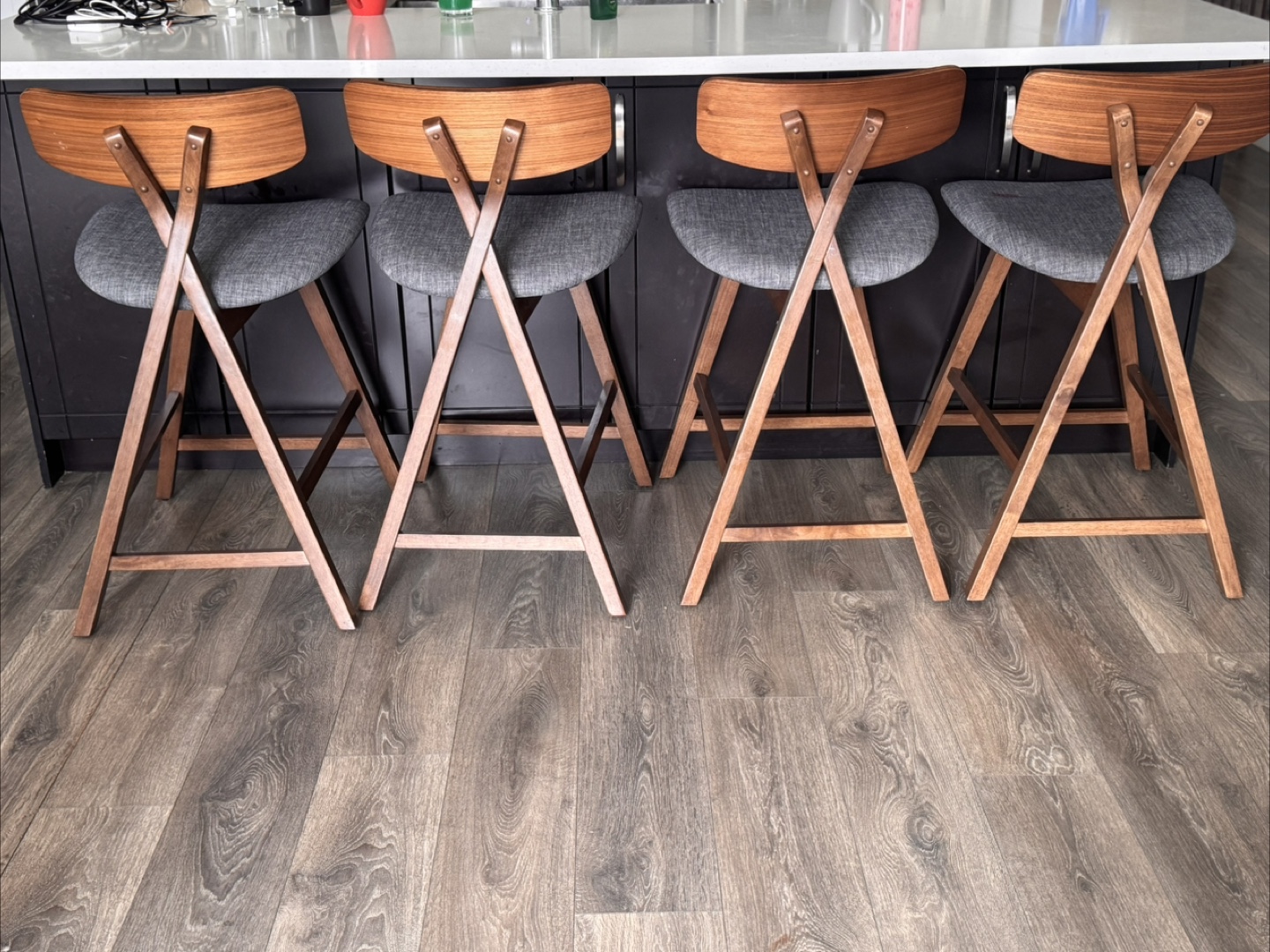 Set of Four Mid-Century Modern Bar Stools - photo 2