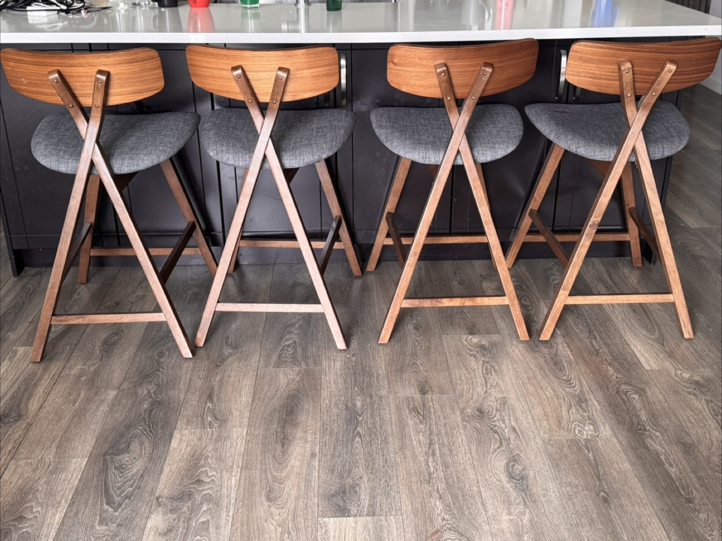 Set of Four Mid-Century Modern Bar Stools