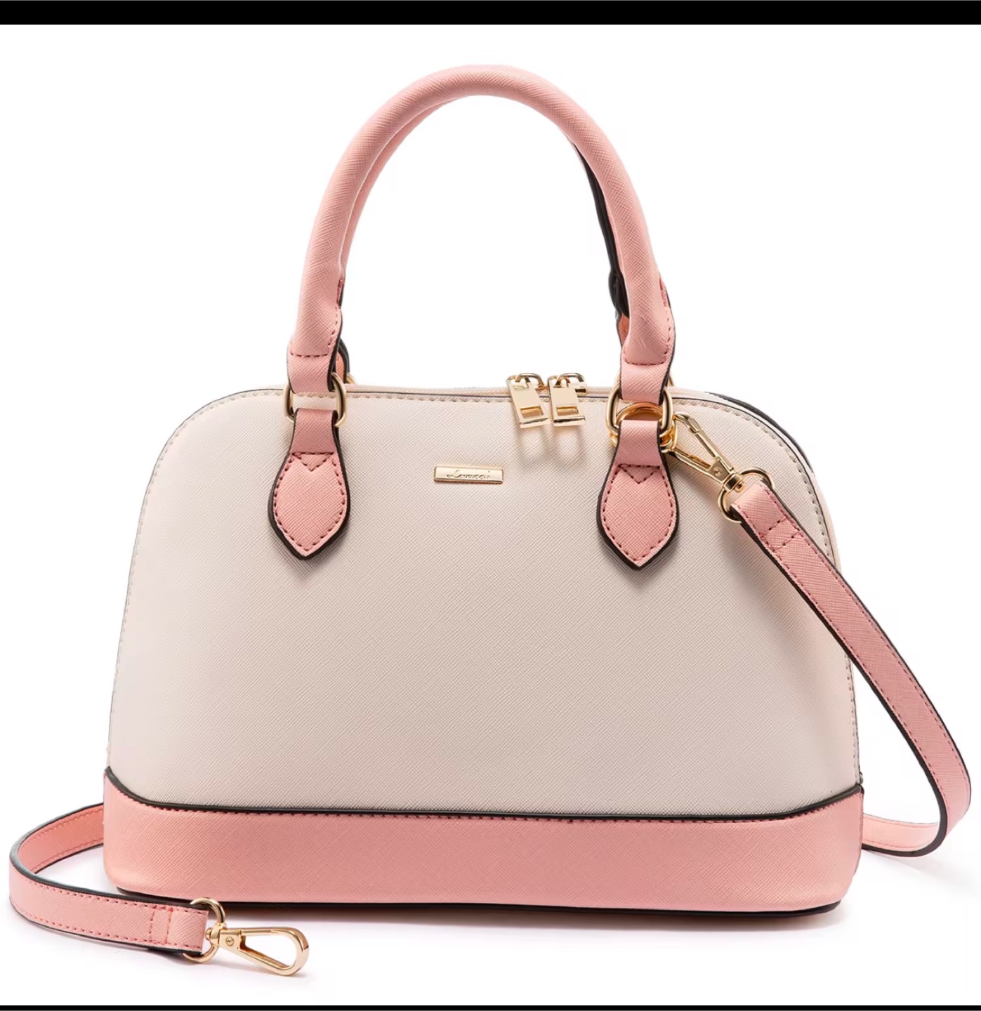 Lovely Two-Tone Dome Satchel Handbag