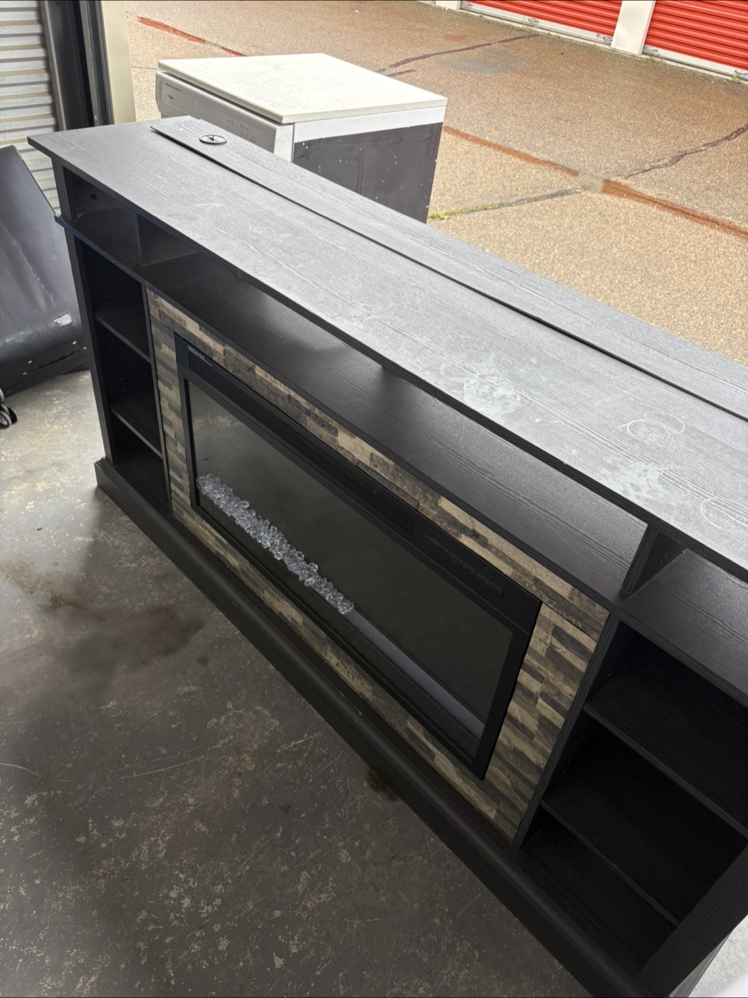 Electric Fireplace TV Stand with Shelves