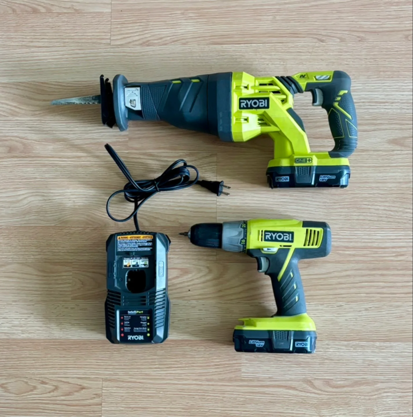 Ryobi 18V Cordless Drill and Reciprocating Saw Combo Kit thumbnail