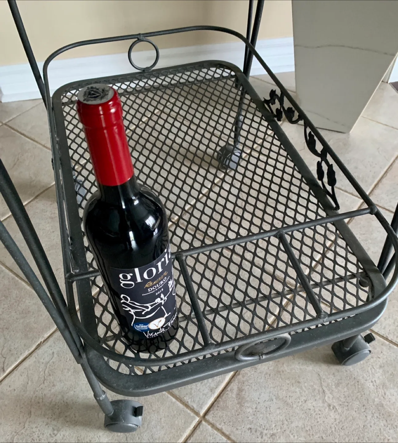 Black Metal Two-Tier Serving Cart image indicator(8)