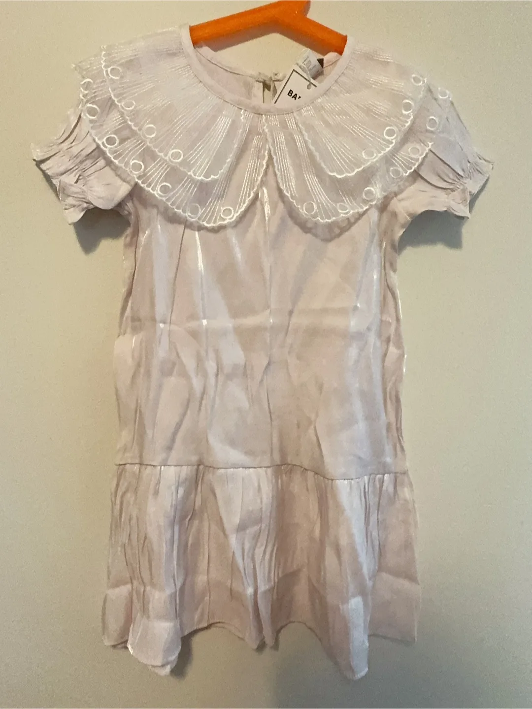 4-5T Girls' Pink Peter Pan Collar Dress image indicator(2)