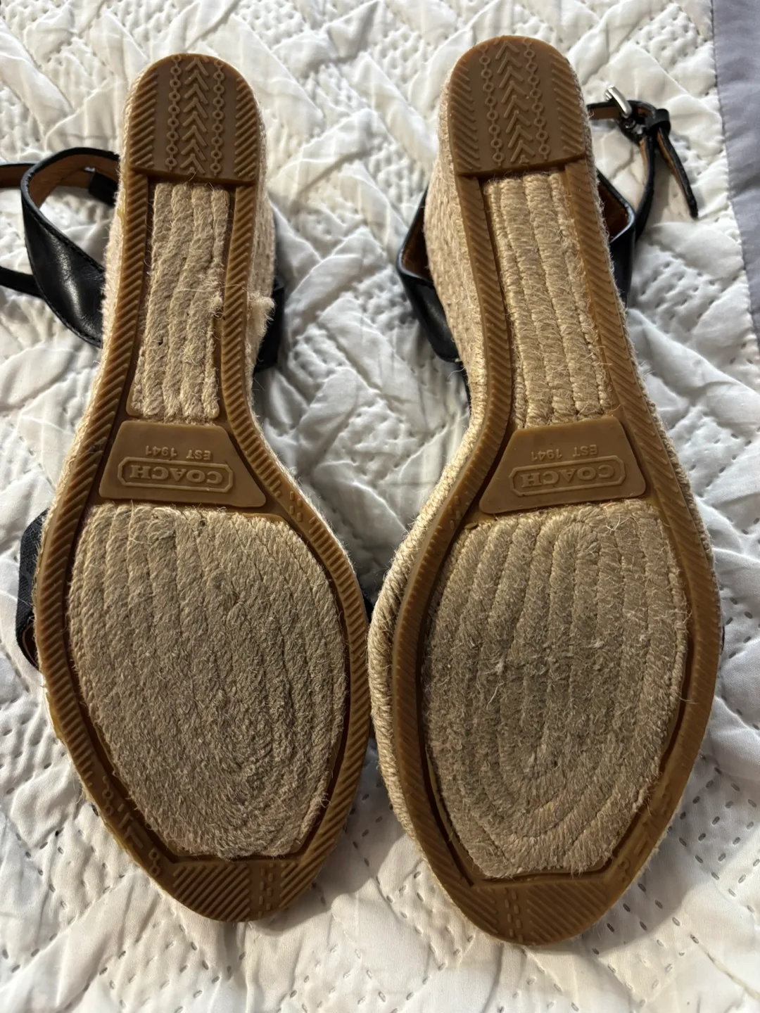 Coach Black Wedge Sandals image indicator(2)