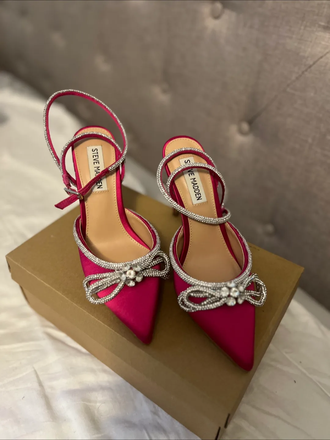 Steve Madden Pink Rhinestone Heels thumbnail