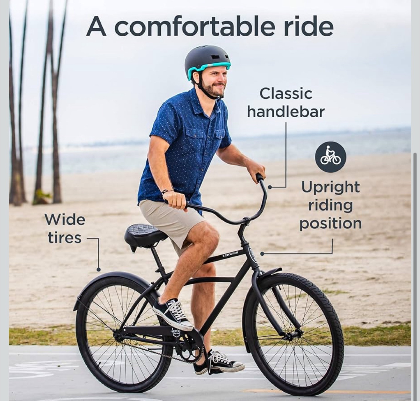 Schwinn Huron Cruiser Bike - Black - photo 4