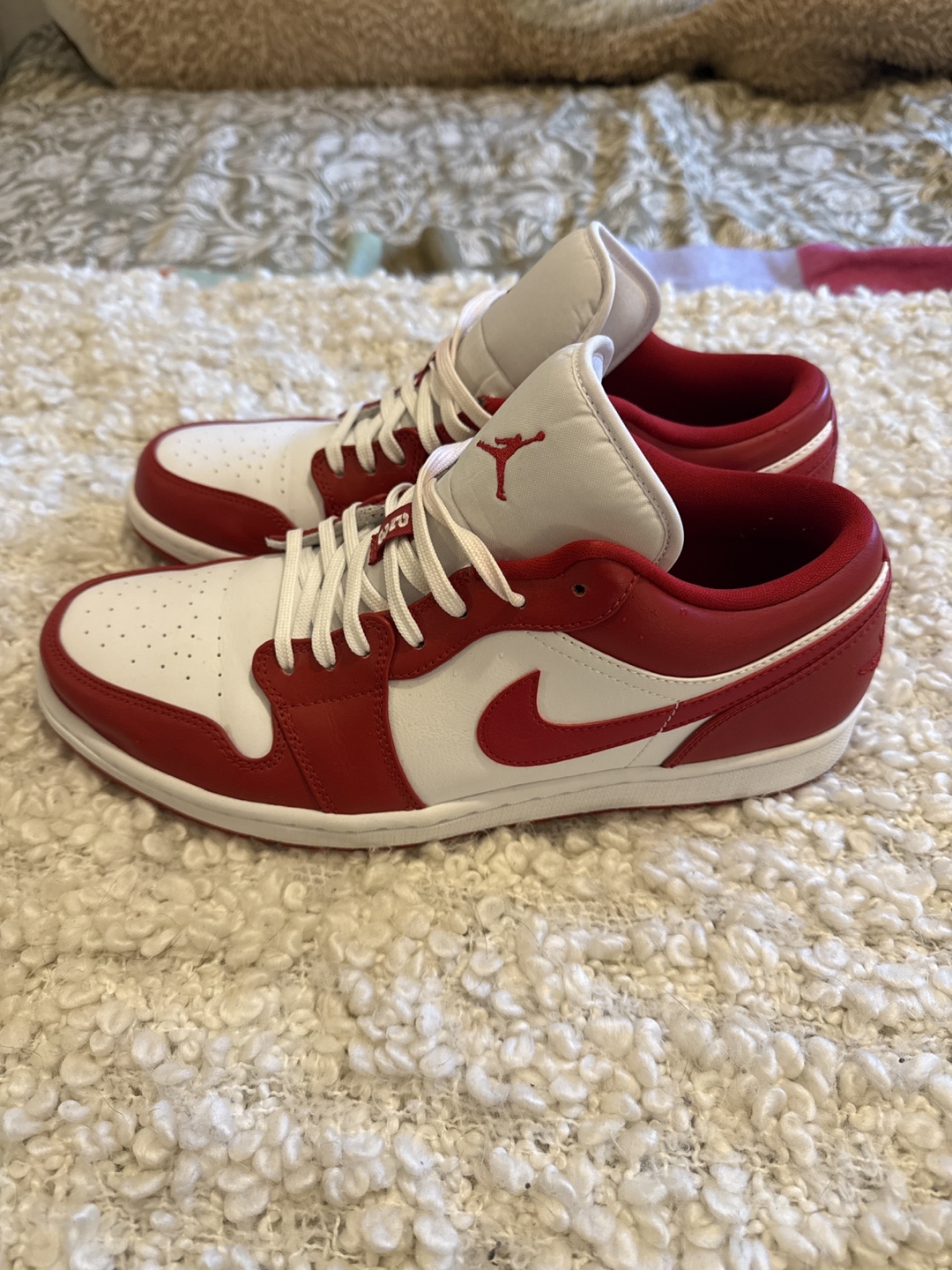Nike Air Jordan 1 Low Red White Men's Shoes Size 11.5 - photo 2