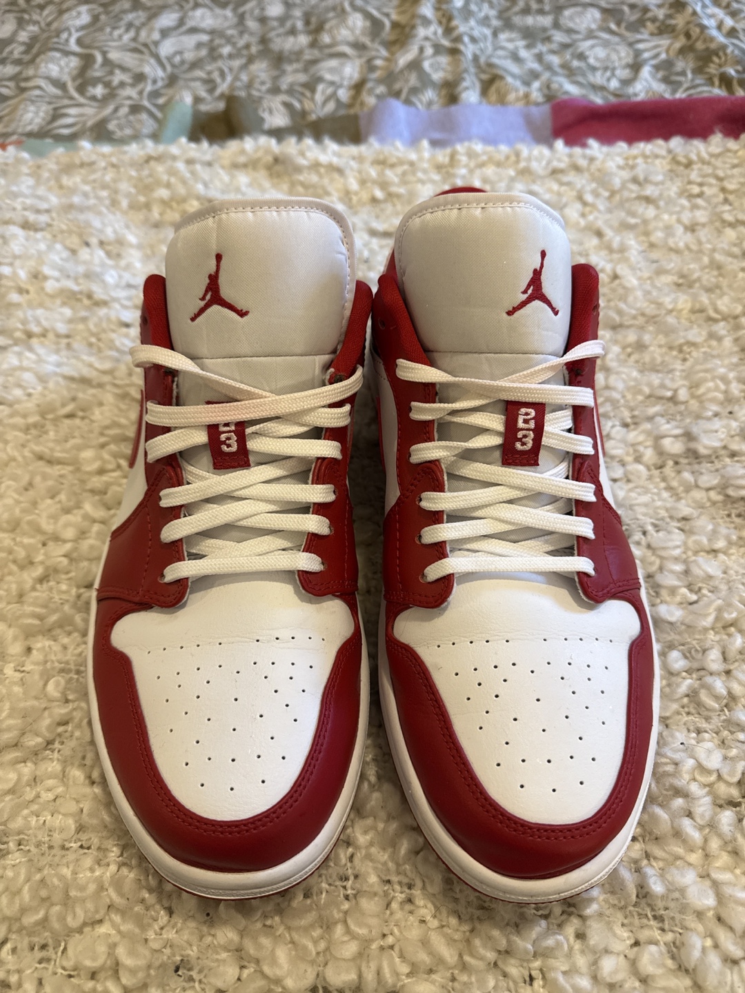 Nike Air Jordan 1 Low Red White Men's Shoes Size 11.5