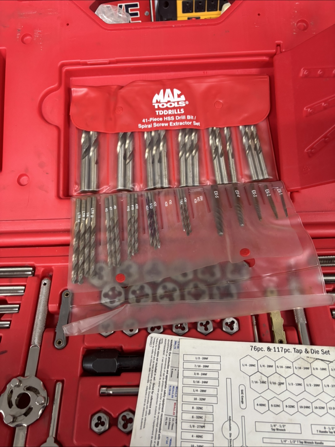 MAC Tools 117-Piece Tap & Die/Drill/Extractor Super Set - photo 3