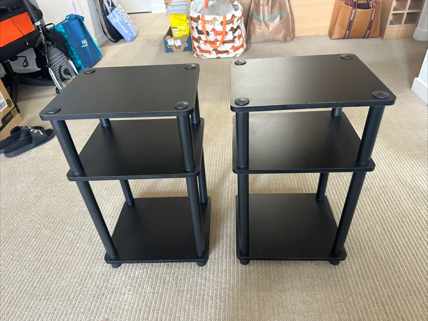 Pair of Furinno 3-Tier End Tables thumbnail