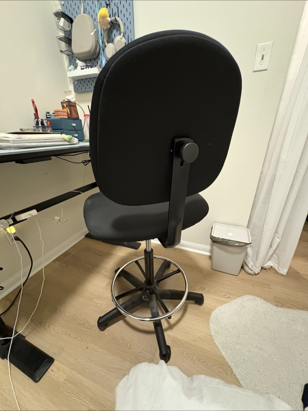 Black Drafting Chair with Ring Footrest