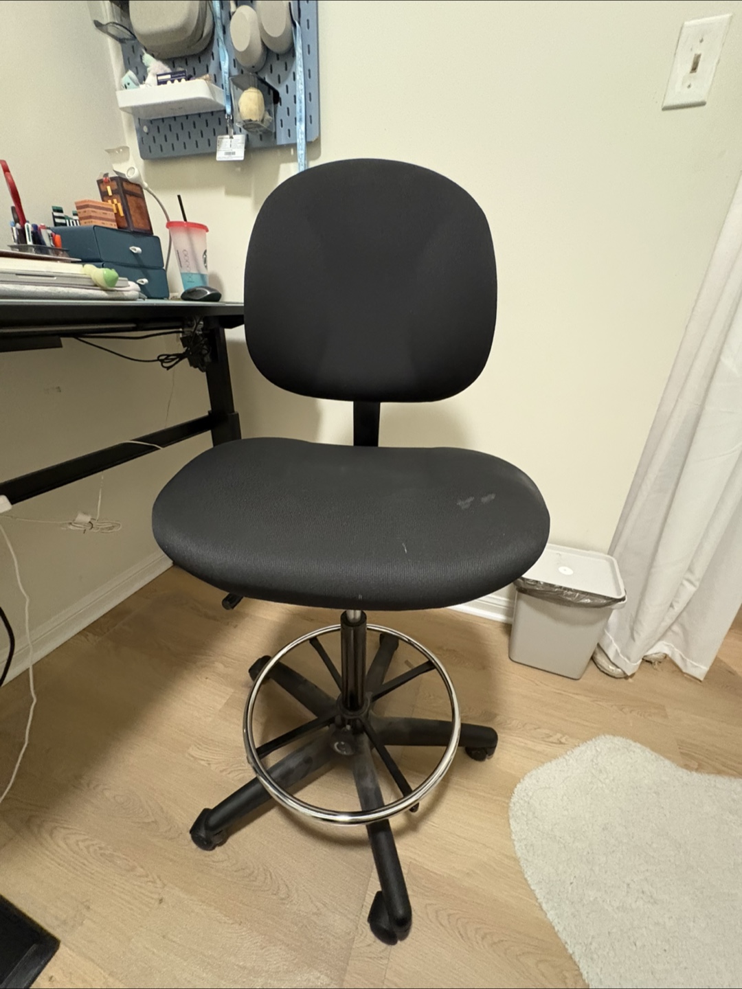 Black Drafting Chair with Ring Footrest - photo 2