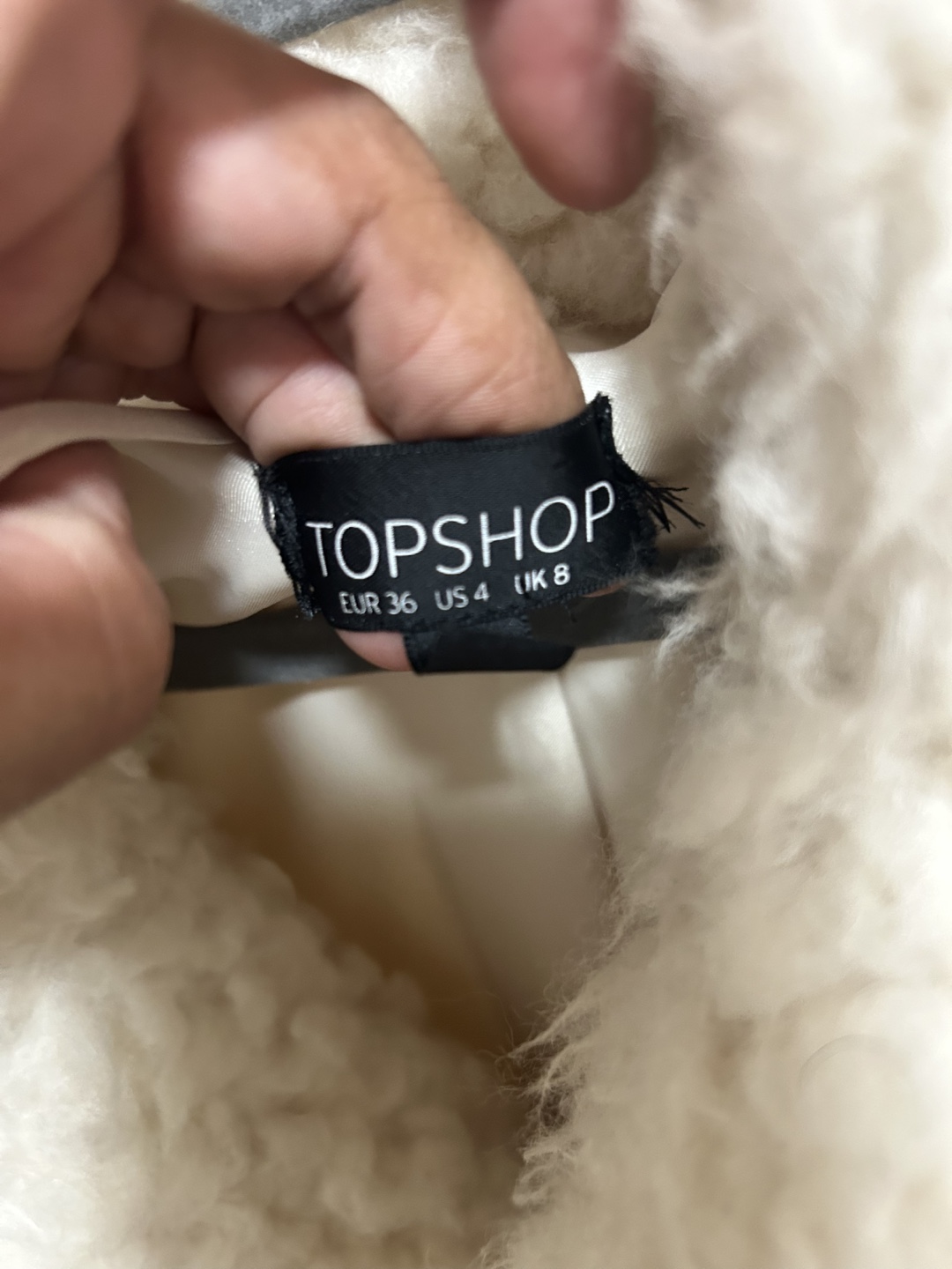 Topshop Cream Teddy Coat - Size 4 - photo 3