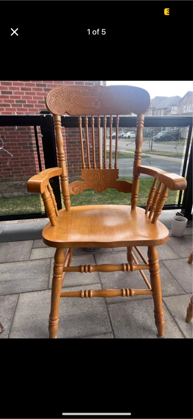 Solid Wood Carved Armchair thumbnail