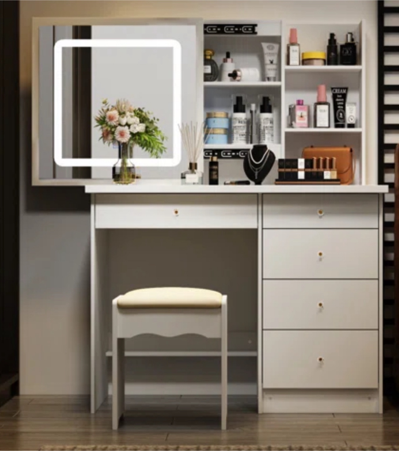 White Vanity Set with LED Mirror - photo 4