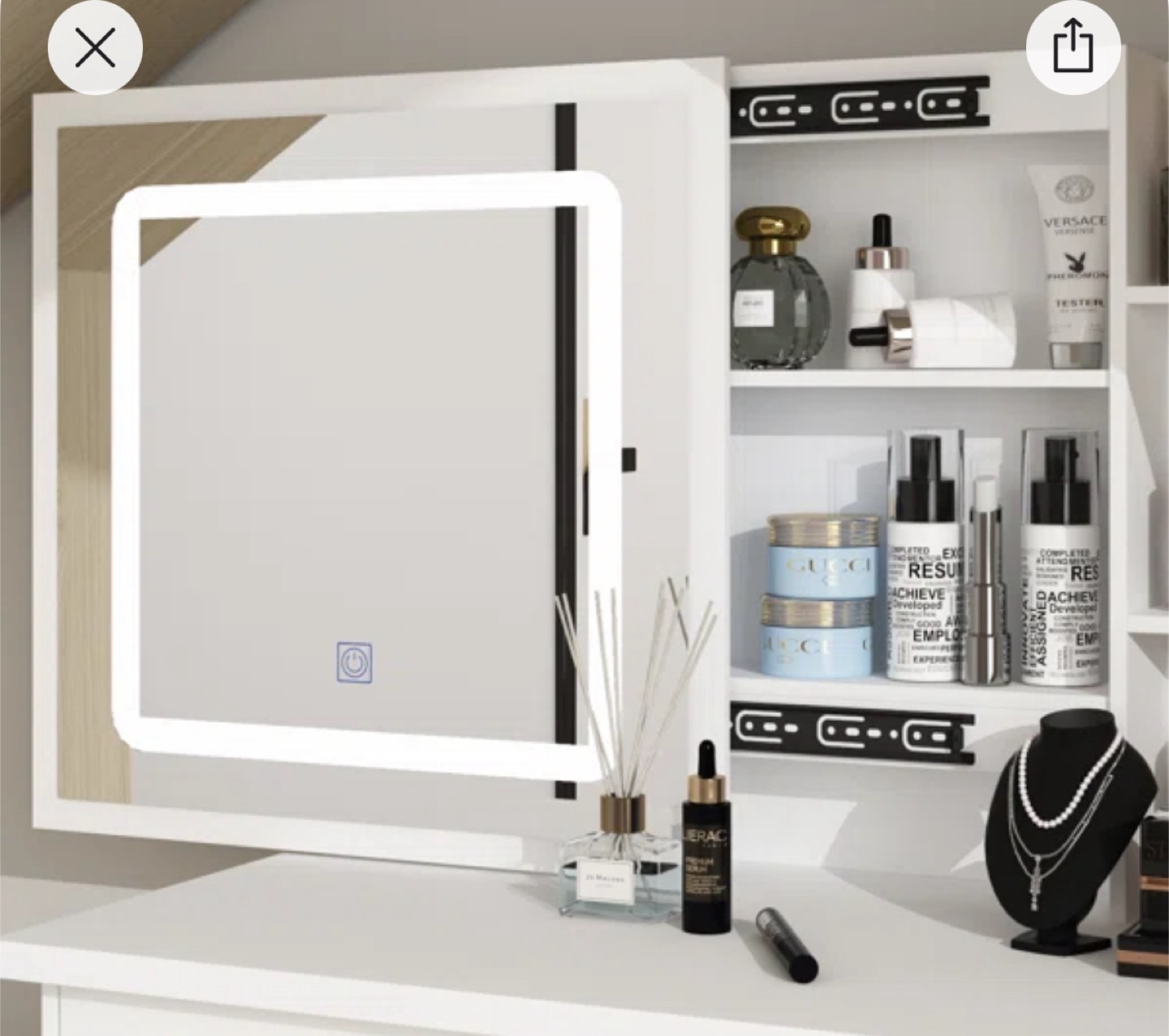White Vanity Set with LED Mirror - photo 3