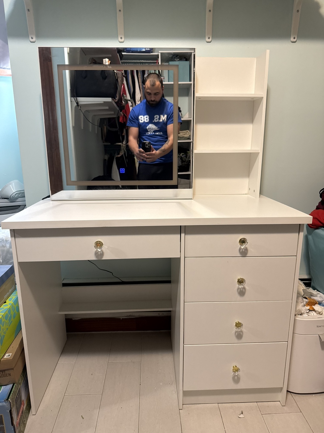 White Vanity Set with LED Mirror